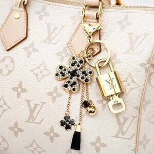 Authentic Louis Vuitton Lock & Key with unbranded Butterfly Bagcharm, Keychain